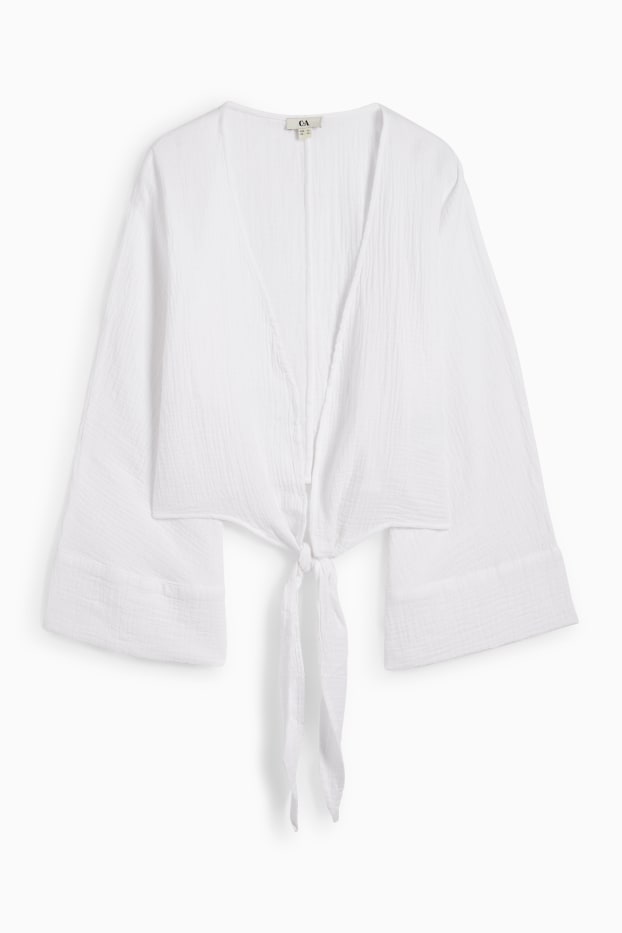 Dames - Blouse van mousseline - wit