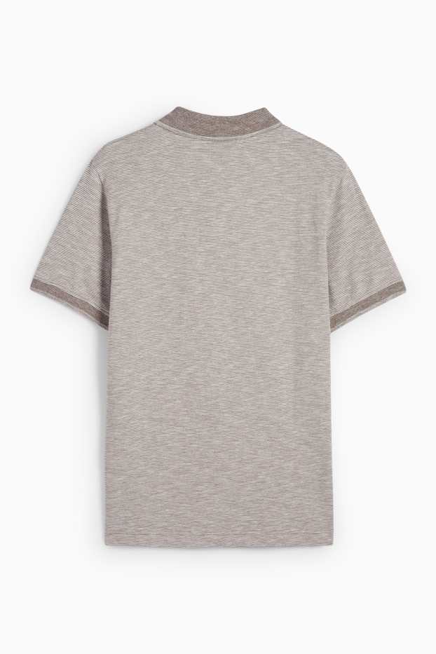 Hommes - Polo - regular fit - à rayures - marron