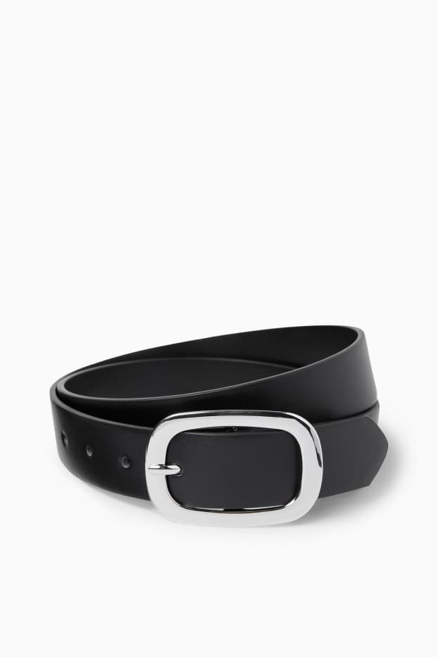 Women - Belt - faux leather - black