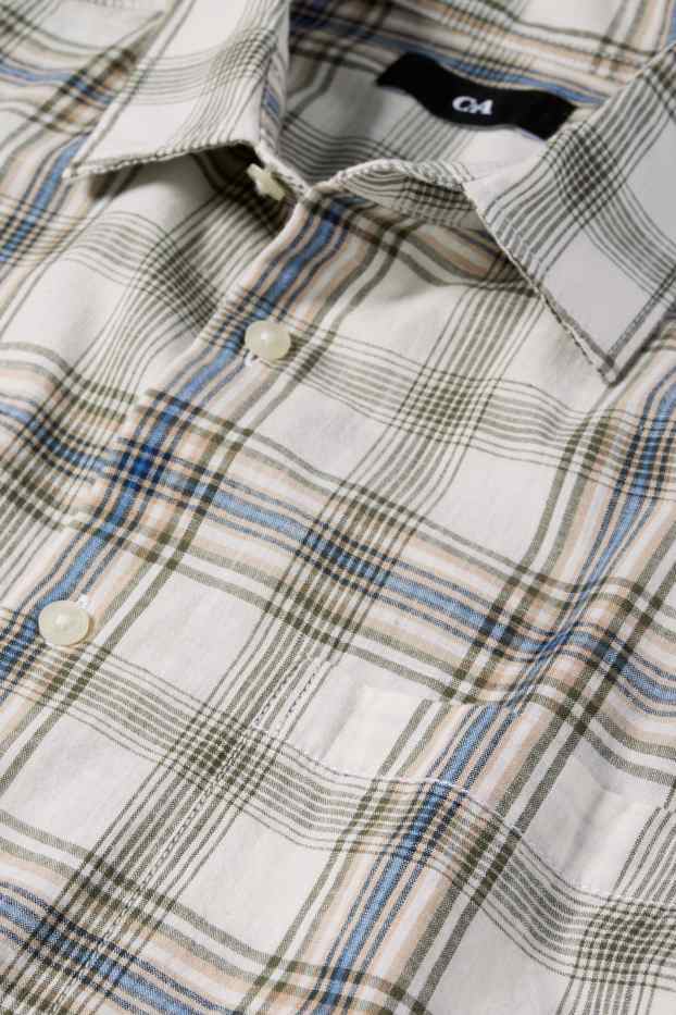 Hommes - Chemise - regular fit - col kent - à carreaux - vert