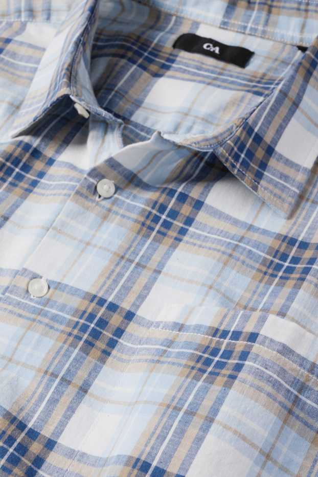 Herren - Hemd - Regular Fit - Kent - kariert - blau