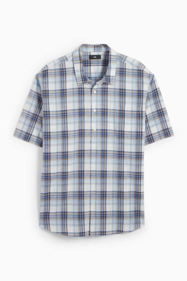 Herren - Hemd - Regular Fit - Kent - kariert - blau