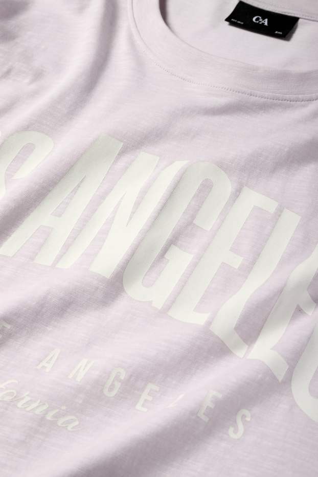 Hommes - T-shirt - regular fit - violet clair