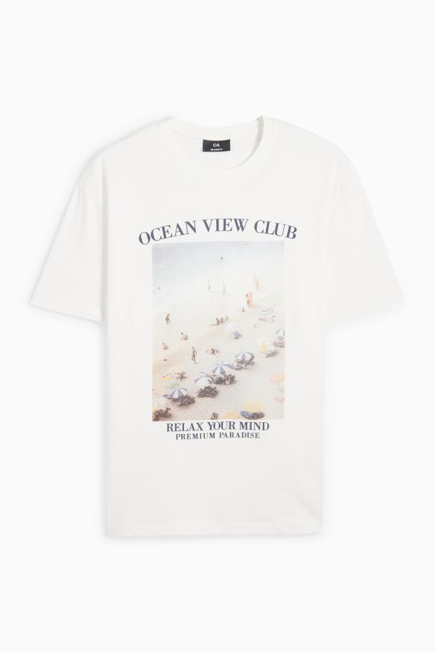 Herren - T-Shirt - Relaxed Fit - weiß