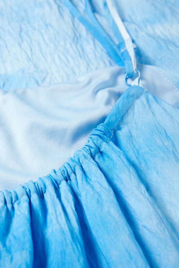 Damen - A-Linien Kleid - gemustert - blau
