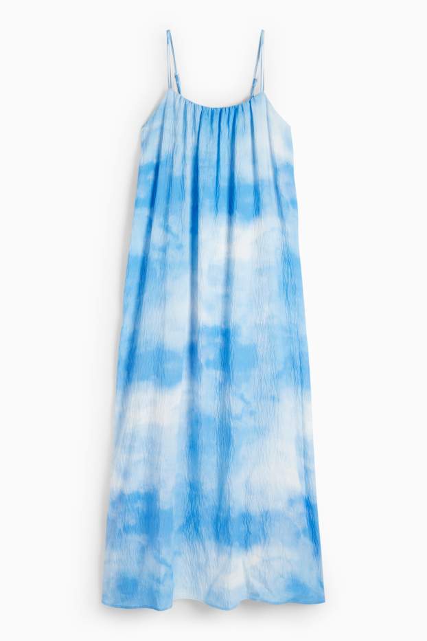 Damen - A-Linien Kleid - gemustert - blau