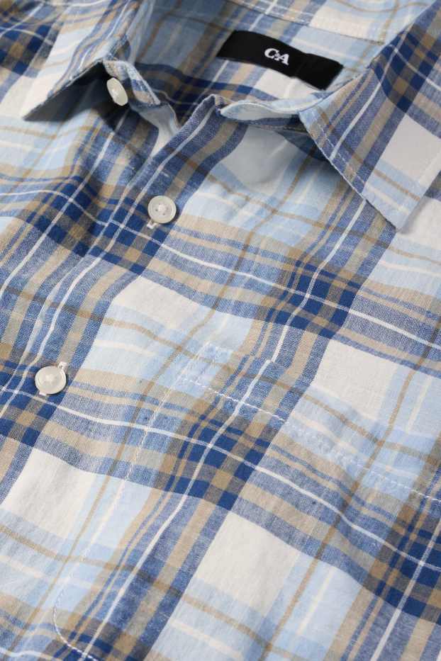 Herren - Hemd - Regular Fit - Kent - kariert - blau