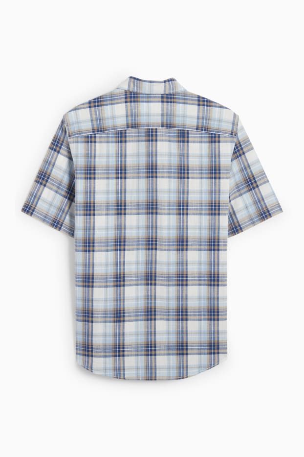 Herren - Hemd - Regular Fit - Kent - kariert - blau