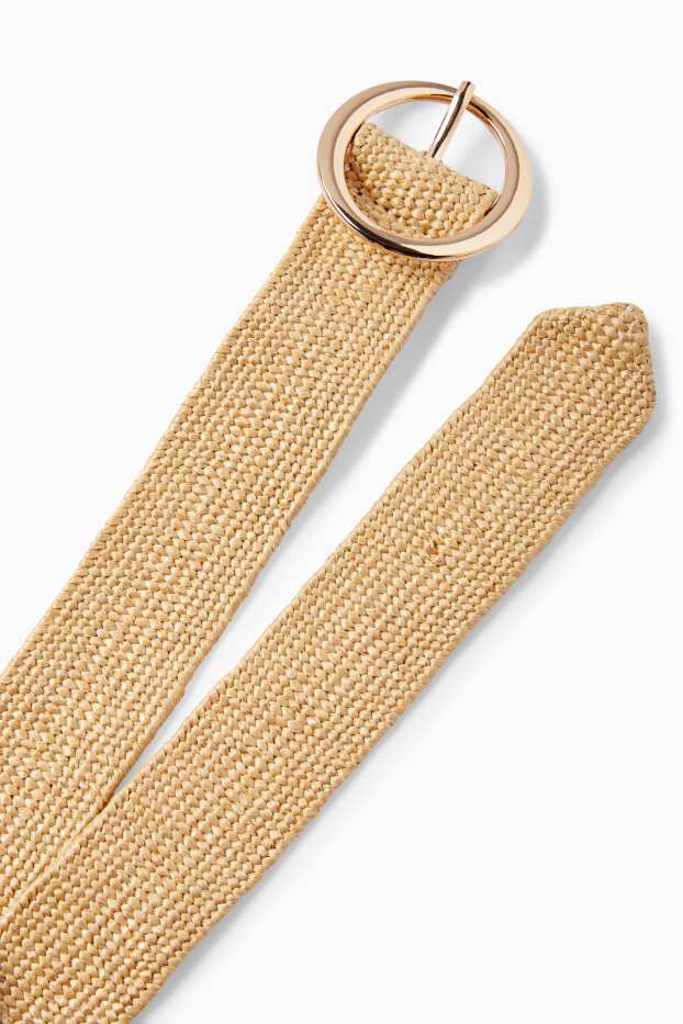 Damen - Stroh-Gürtel - beige