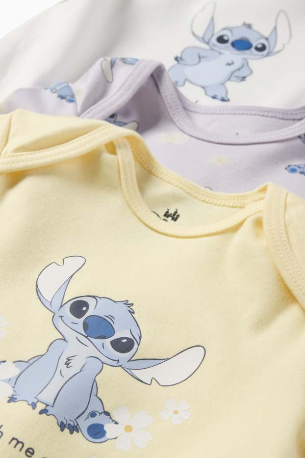 Baby: meisjes - Set van 3 - Lilo & Stitch - rompertje - lichtgeel