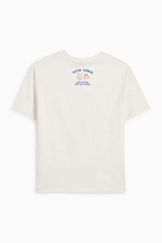 Children Girls - Popcorn - short sleeve T-shirt - light beige