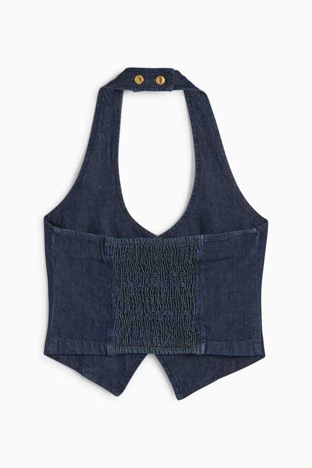 Women - Denim waistcoat - denim-dark blue