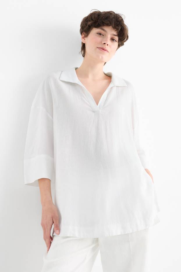 Dona - Túnica - mescla de lli - blanc