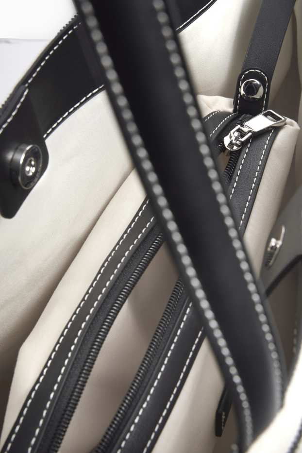 Dames - Grote shopper - gestreept - zwart / wit