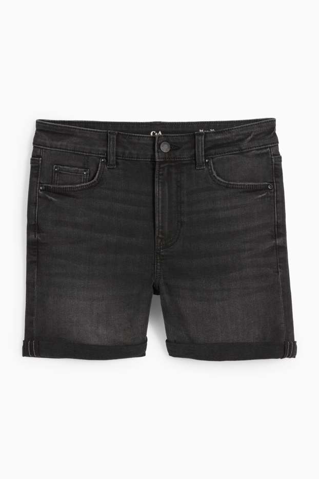 Damen - Jeans-Shorts - Mid Waist - LYCRA® - dunkeljeansgrau