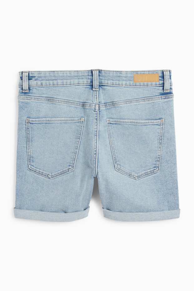 Damen - Jeans-Shorts - Mid Waist - LYCRA® - helljeansblau