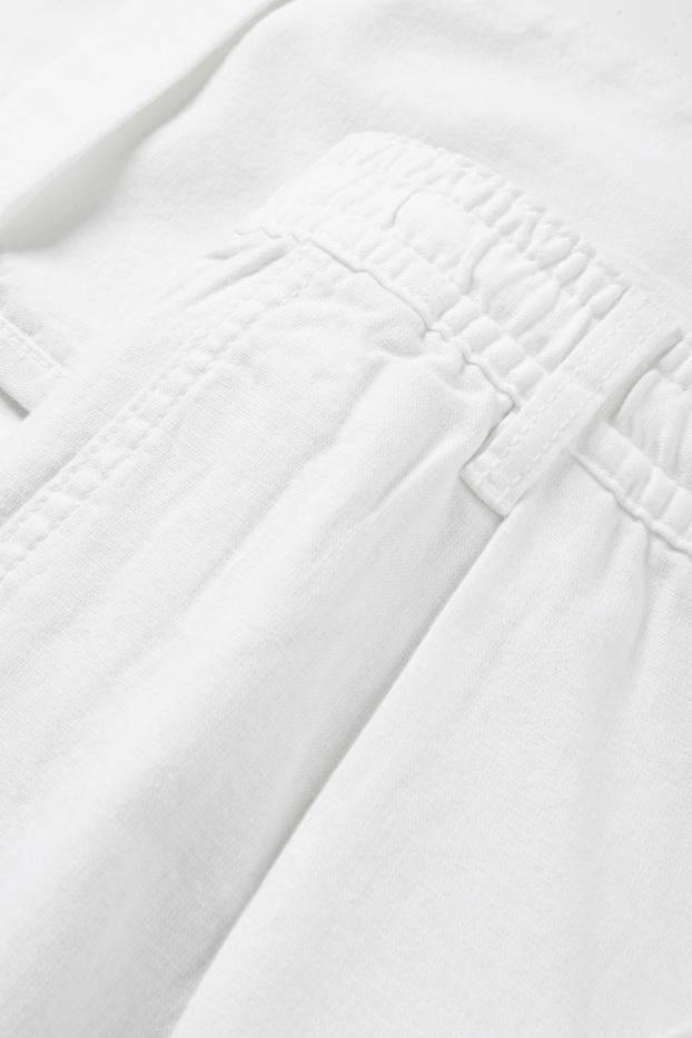 Hommes - Chino avec teneur en lin - tapered fit - blanc