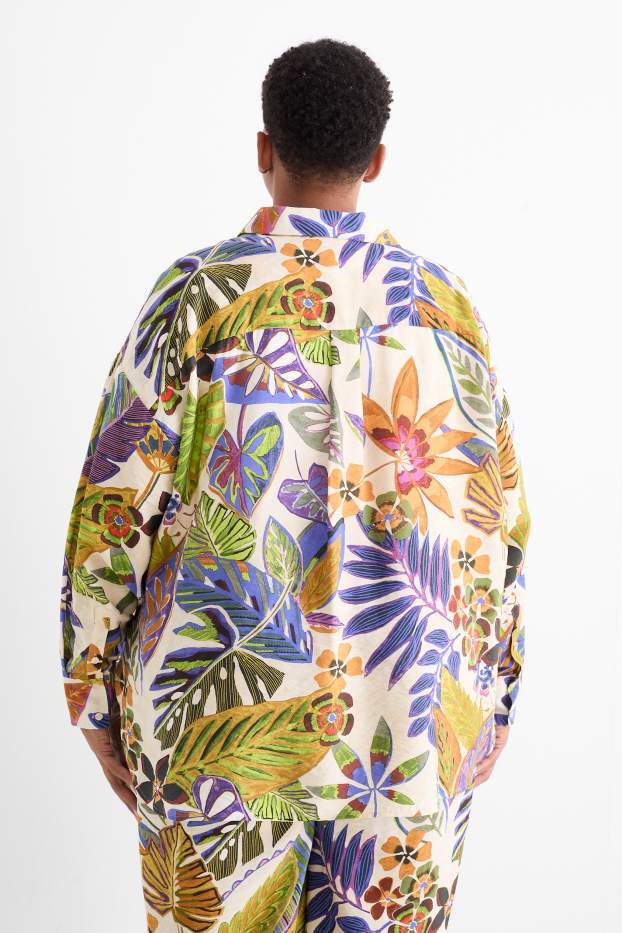 Women - Blouse - floral - light beige