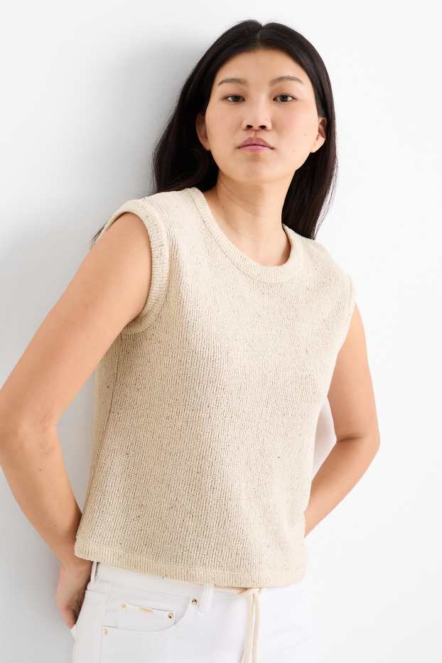 Femmes - Haut en maille - beige clair