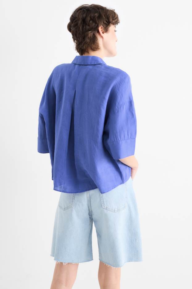 Dámské - Lněná halenka - fialová