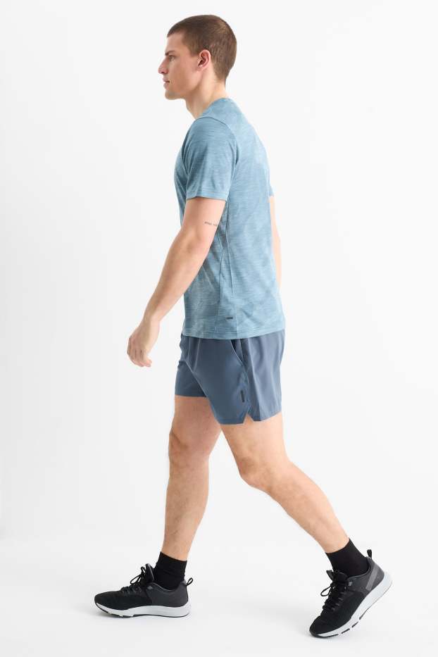 Hommes - Short de sport - 4 Way Stretch - bleu clair