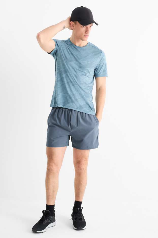 Hommes - Short de sport - 4 Way Stretch - bleu clair