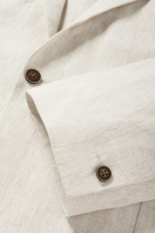 Men - Tailored jacket - slim fit - linen blend - light beige