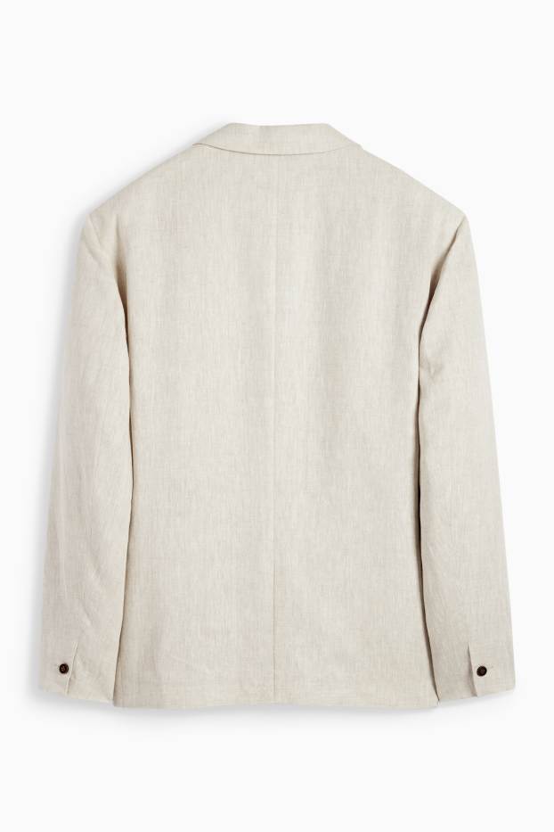Men - Tailored jacket - slim fit - linen blend - light beige