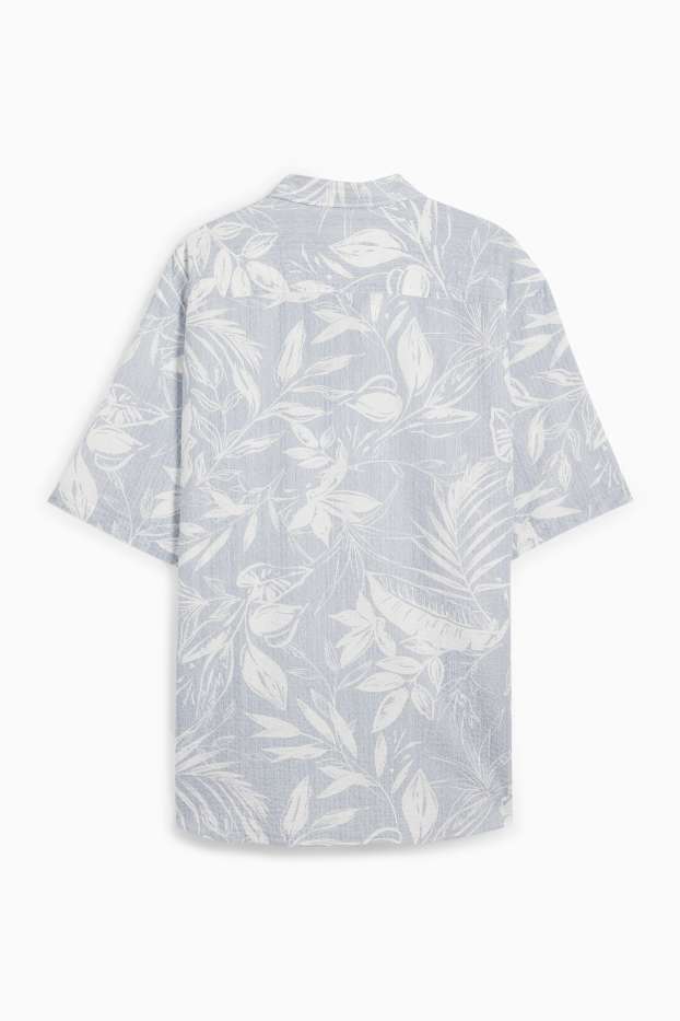 Hommes - Chemise - regular fit - col kent - à motif - texturée - bleu