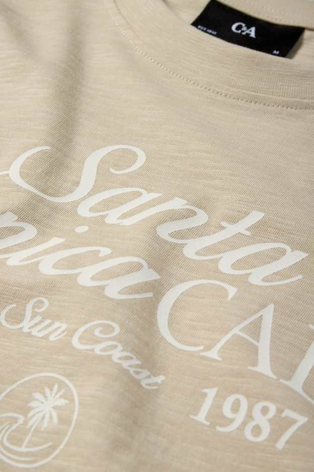 Uomo - T-shirt - regular fit - beige