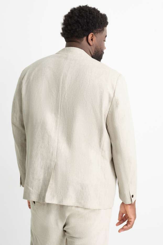 Men - Tailored jacket - slim fit - linen blend - light beige