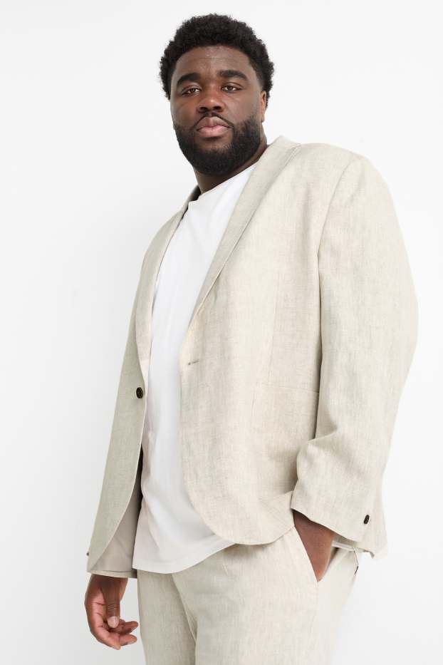 Men - Tailored jacket - slim fit - linen blend - light beige