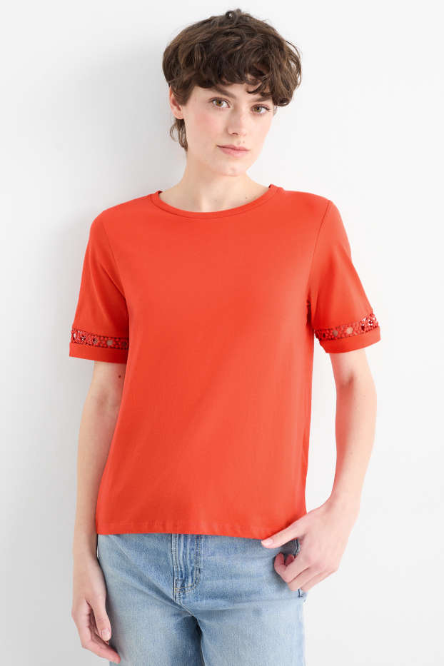 Femmes - T-shirt - orange foncé