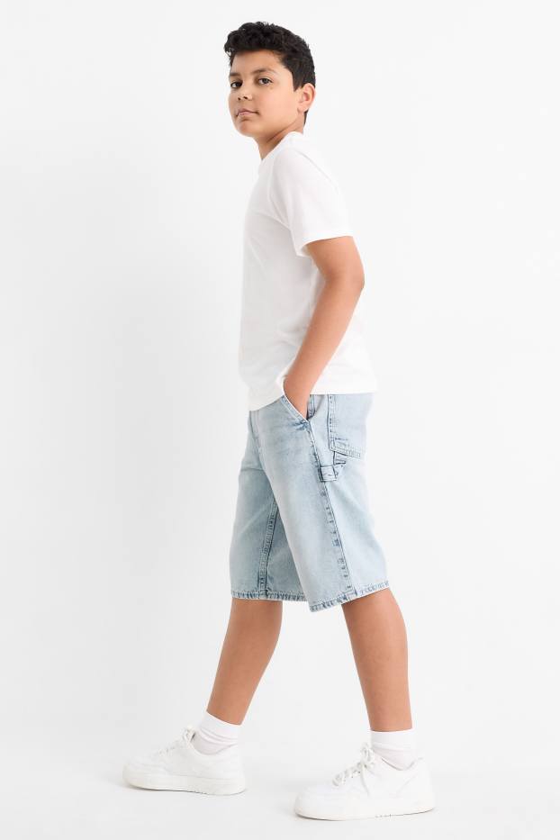 Kinder Jungen - Jeans-Bermudas - helljeansblau