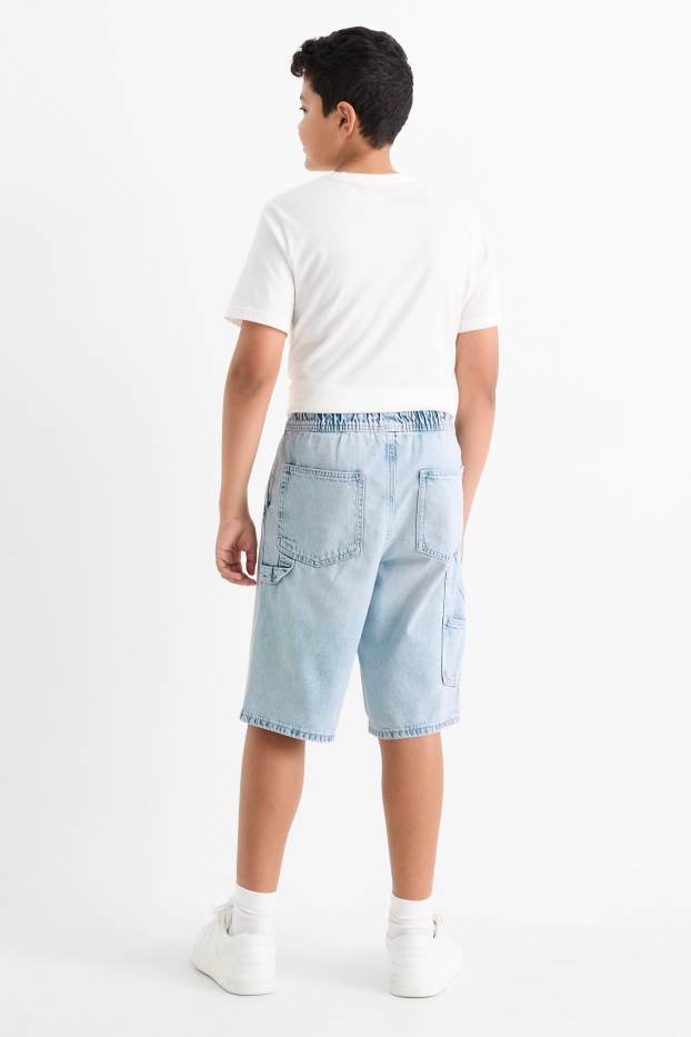 Kinder Jungen - Jeans-Bermudas - helljeansblau