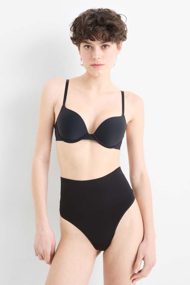 Damen - Shaping-Slip - seamless - schwarz