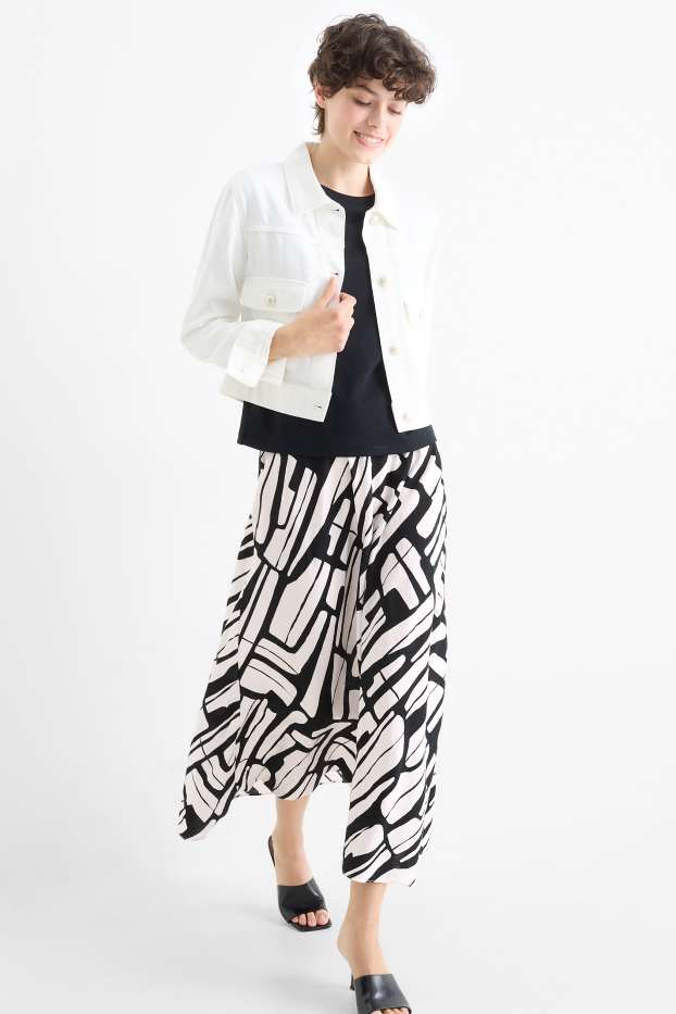 Dona - Faldilla - amb motiu - negre/blanc