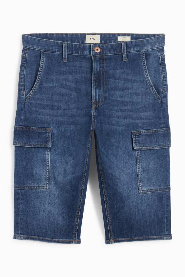 Herren - Jeans-Bermudas - LYCRA® - dunkeljeansblau