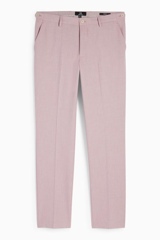 Hommes - Pantalon de costume - regular fit - matière extensible - violet clair