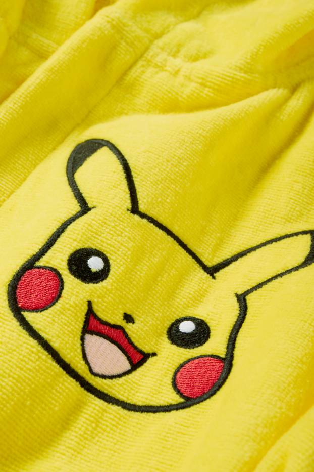 Niños: niñas - Pokémon - Pikachu - albornoz con capucha - amarillo