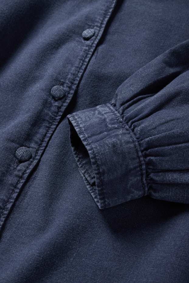 Dames - Spijkerblouse - donkerblauw