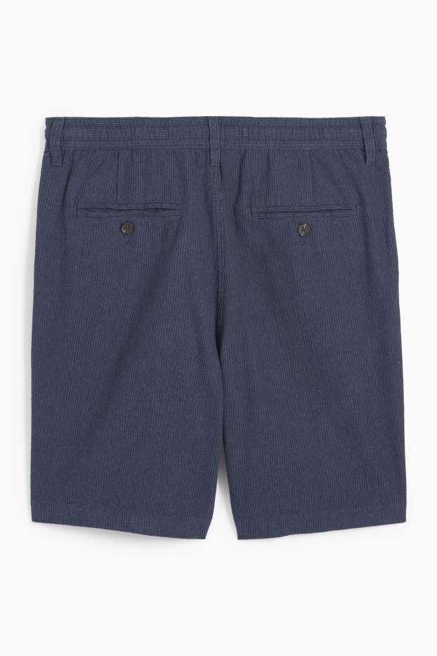 Hommes - Short - à rayures - bleu foncé