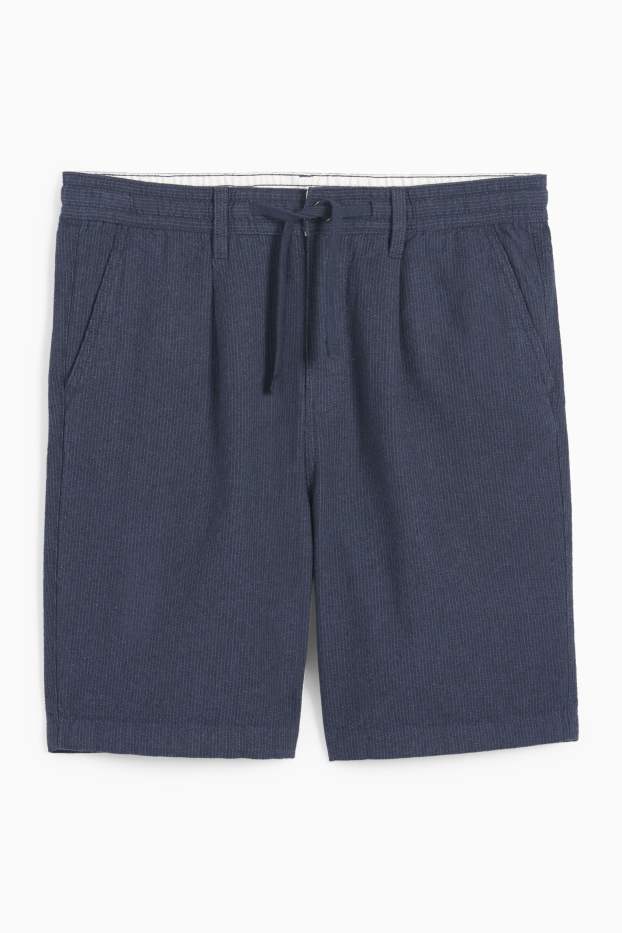 Hommes - Short - à rayures - bleu foncé