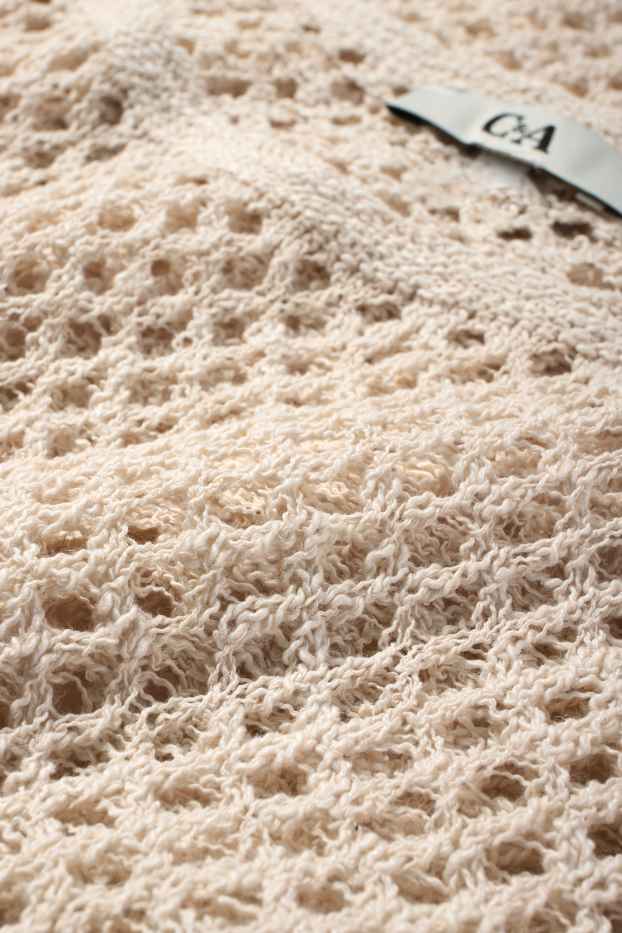 Women - Cropped jumper - light beige