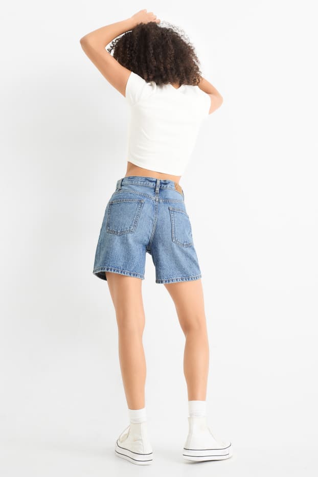 Femmes - Short en jean - mid-waist - jean bleu