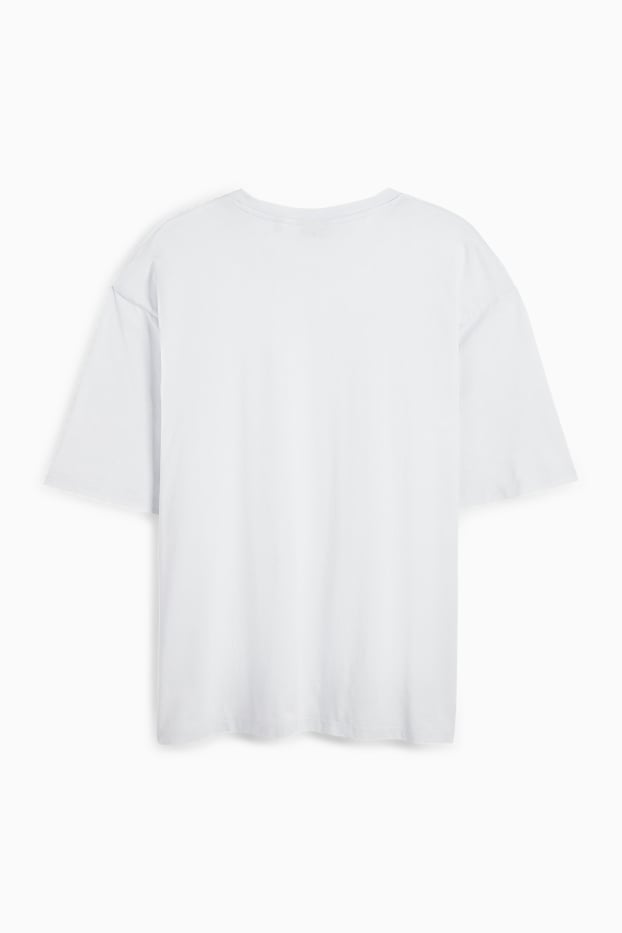 Heren - T-shirt - oversized - wit