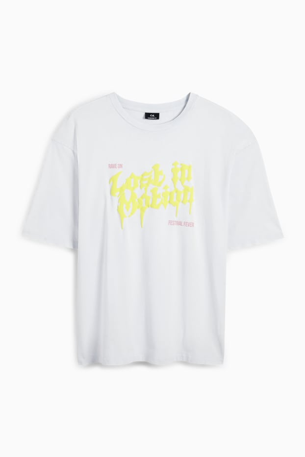 Heren - T-shirt - oversized - wit