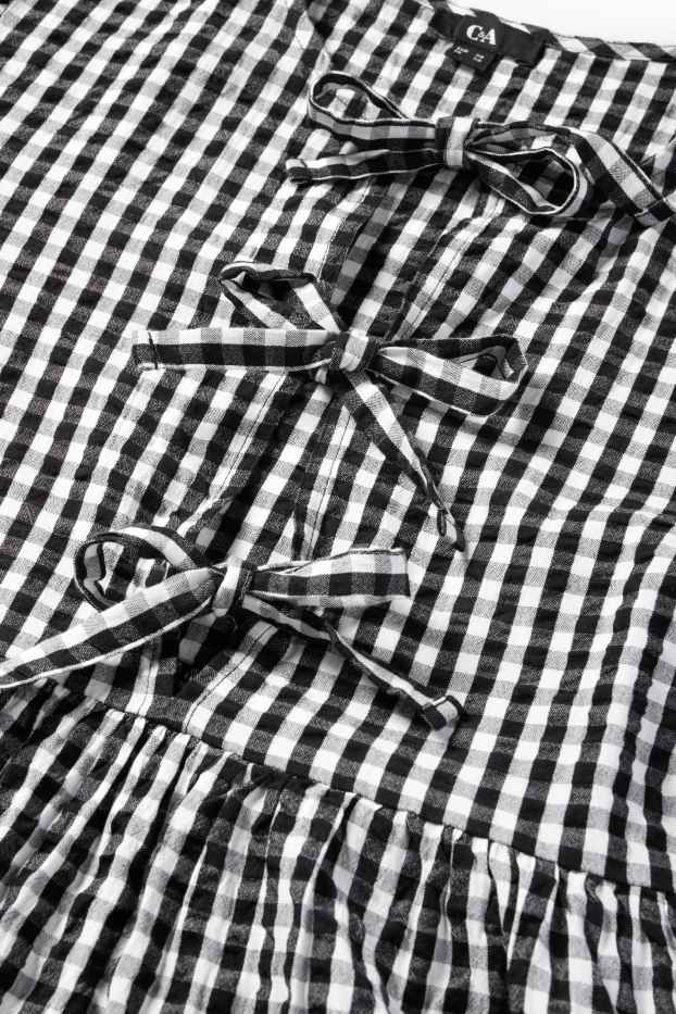 Donna - Vestito svasato - a quadretti - nero / bianco