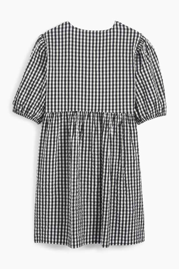 Donna - Vestito svasato - a quadretti - nero / bianco