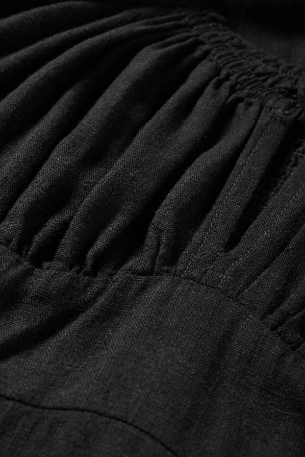 Femmes - Robe Empire - lin mélangé - noir